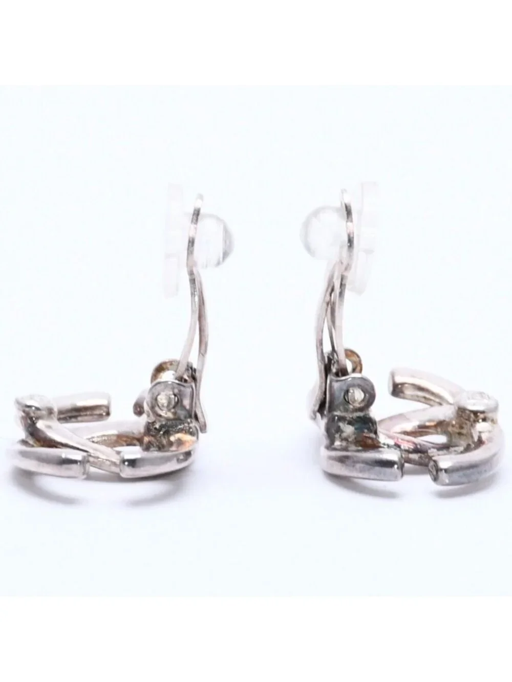Chanel Earrings CC Logo 01 Silver Metal